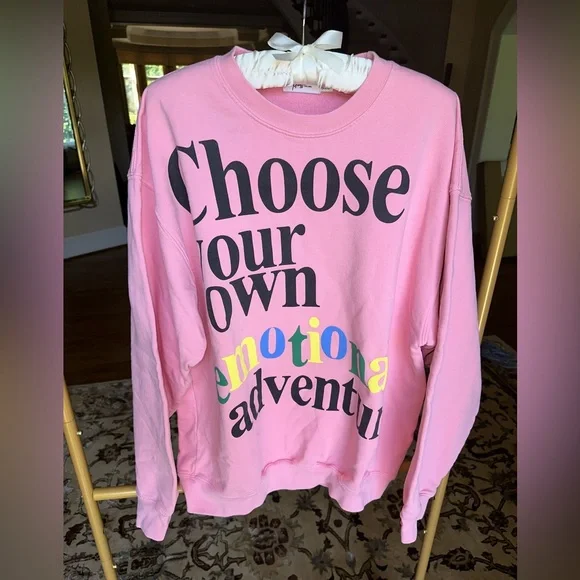 CHOOSE YOUR OWN EMOTIONAL ADVENTURE BUBBLEGUM CREWNECK - Picture 3 of 6